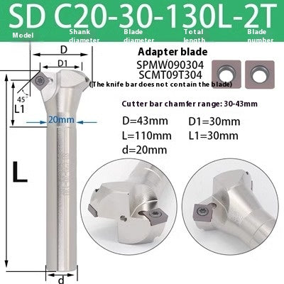 6037 45 degree inside and outside positive and negative chamfering cutter CNC rounding chamfering cutter SD SPK upper and lower bore reverse pull chamfering cutter bar Shandong Denso Pricision Tools Co.,Ltd.